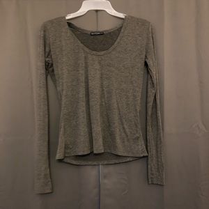 Brandy Melville grey long sleeve top one size